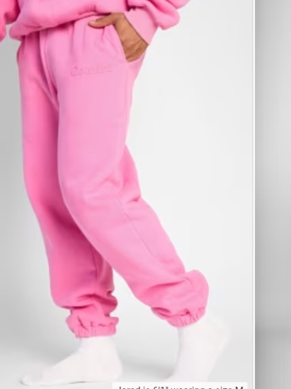 Ladies Pink Fleece Jogger Pants